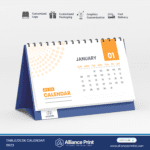 Table Calendar Four Color with Box various printing effects, drip off, UV, LQM Embossing