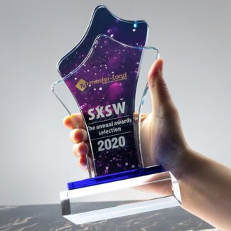 Premium Crystal Award Shield Dual Glass